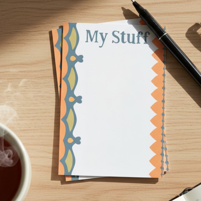 Bright Orange Hearts And Waves Post-it Klebezettel (Bold, cute and brightly colored with hearts adding a little pop to your everyday post it notes.)