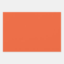 Bright Orange Minimalist Solid Background Geschenkpapier Set