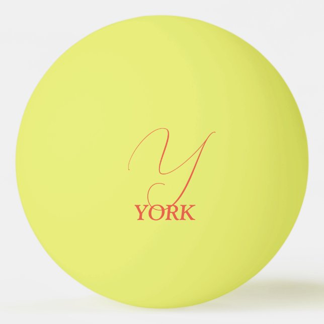 Bright Orange Mit Monogramm Pong Ball Tischtennisball (Vorderseite)