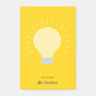 Bright Orange Teacher Light Bulle Post-it Klebezettel