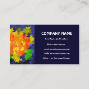 Bright Orange, Vert, Carte de visite bleu marine