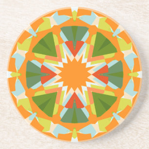 Bright Orange Vibrann Green Star Kitsch Eclectic Getränkeuntersetzer