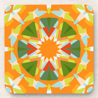 Bright Orange Vibrann Green Star Kitsch Eclectic Getränkeuntersetzer