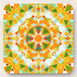 Bright Orange Vibrant Green Star Boho Maximalist Getränkeuntersetzer