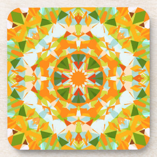 Bright Orange Vibrant Green Star Boho Maximalist Getränkeuntersetzer
