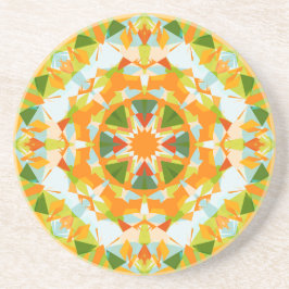 Bright Orange Vibrant Green Star Boho Maximalist Getränkeuntersetzer