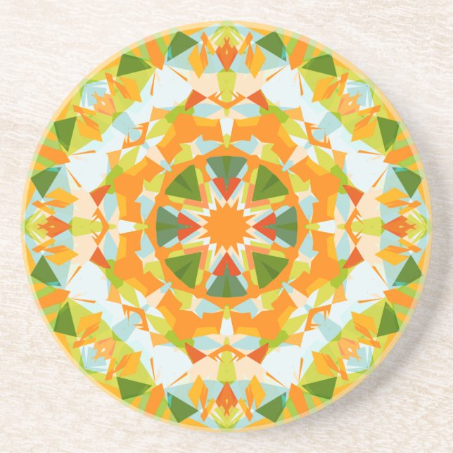 Bright Orange Vibrant Green Star Boho Maximalist Getränkeuntersetzer (Vorne)