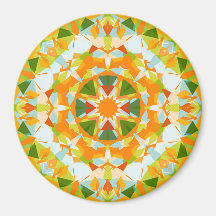 Bright Orange Vibrant Green Star Boho Maximalist