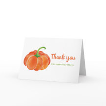 Bright Orange Watercolor Pumpkin | Danke