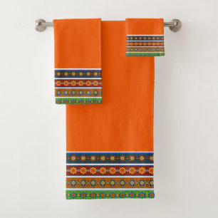 Bright ornamental design bath towel