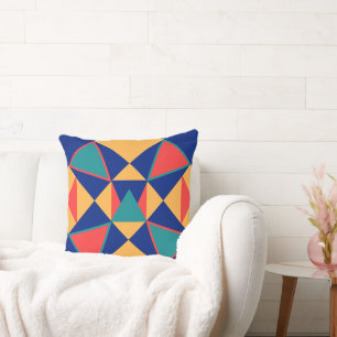 Bright Paint Geometric Print Kissen