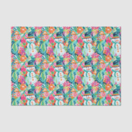 Bright Palm Beach Christmas Snowman Seidenpapier