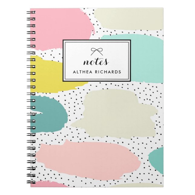 Bright Pastel Abstrait Motif Personnalisé Carnet I (Devant)