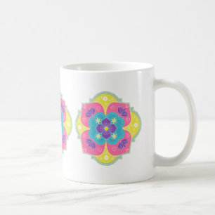 Bright Pastel Lotus Rangoli Kaffeetasse