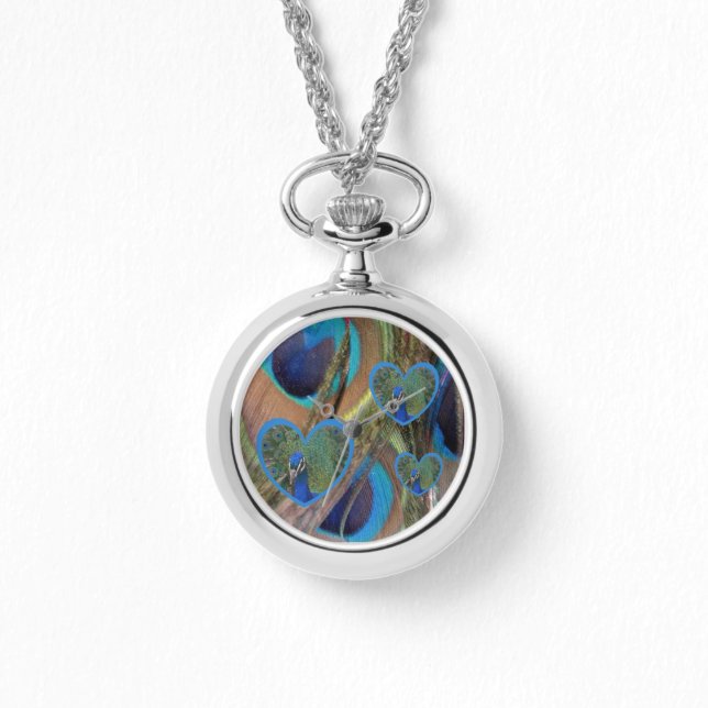 Bright Peacock Feathers Watch Armbanduhr (Vorderseite)