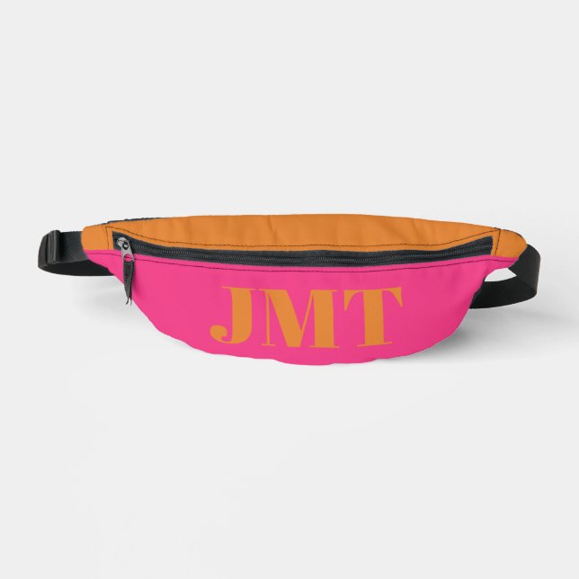 Bright Pink and Orange with Monogram (Recto)