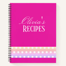 Bright Pink and Pola Dots Notizbuch