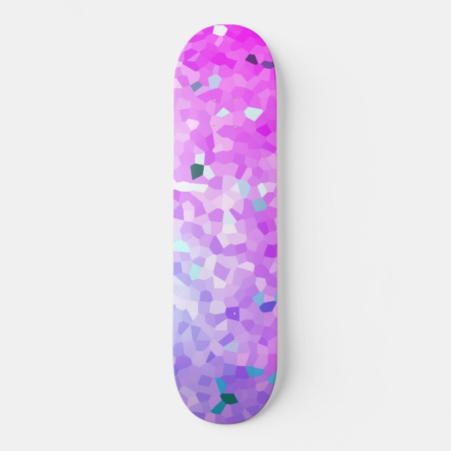 Bright Pink Blue Sparkle Shatter skateboard (Vorderseite)