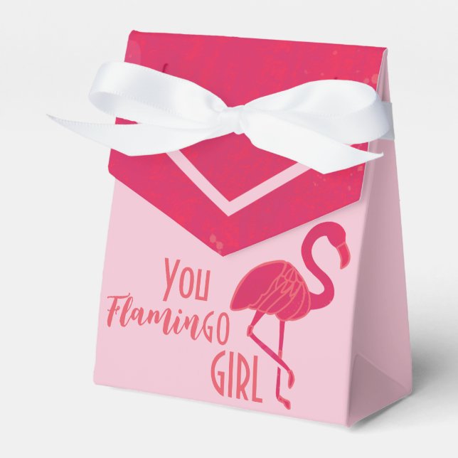 Bright Pink Flamingo Birthday Geschenkschachtel (Vorderseite)