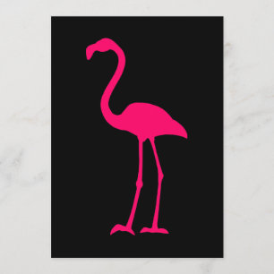 Bright Pink Flamingo Einladung