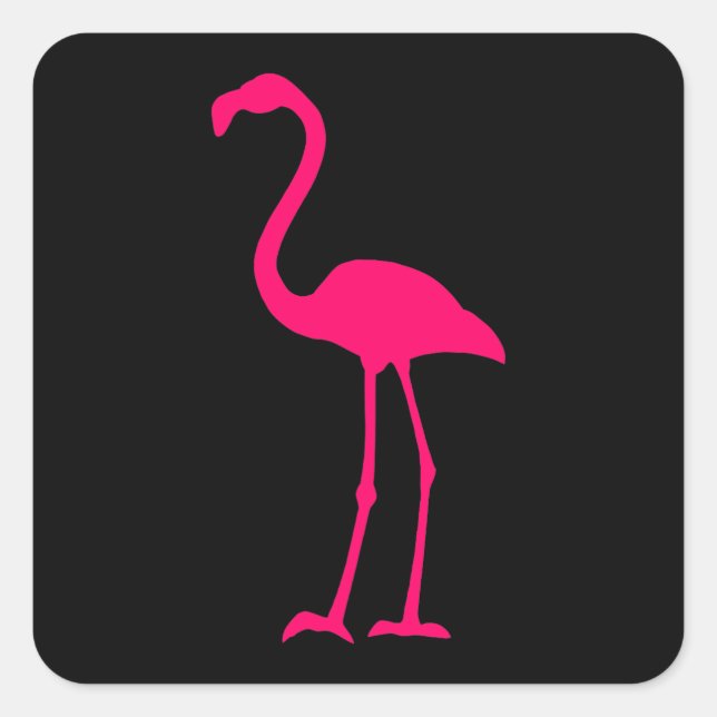 Bright Pink Flamingo Quadratischer Aufkleber (Vorderseite)