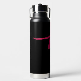 Bright Pink Fuchsia Flower on Black Trinkflasche