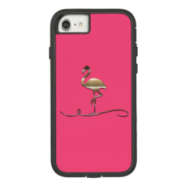 Bright Pink Gold Flamingo Fall iPhone 13 Hülle