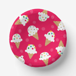 Bright Pink Ice Cream Cone Birthday Party  Pappteller