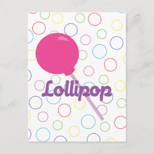 Bright Pink Lollipop Postkarte