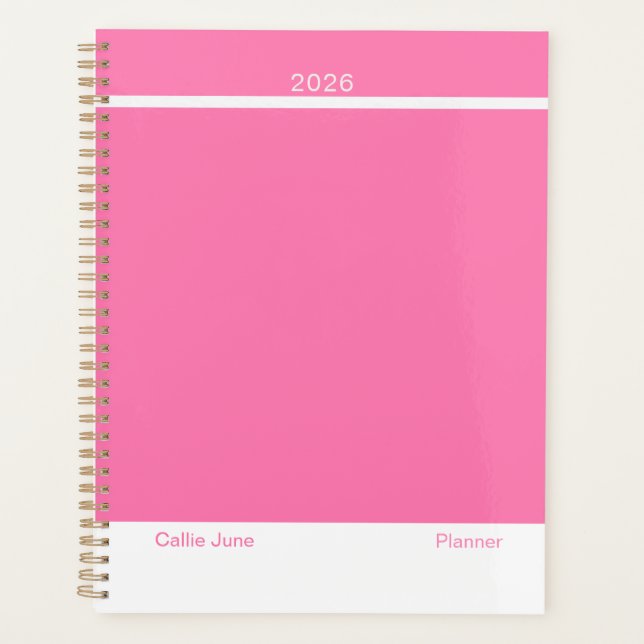 Bright Pink Minimalist Planer (Vorderseite)
