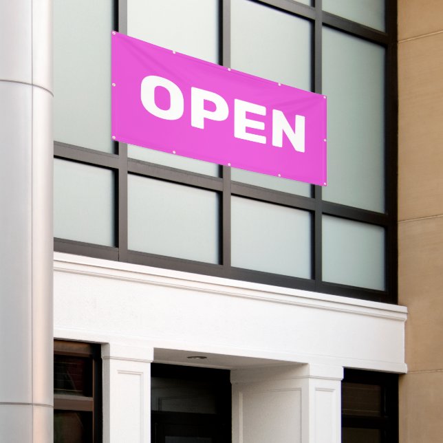 Bright Pink OPEN Banner (Äußeres Gebäude)