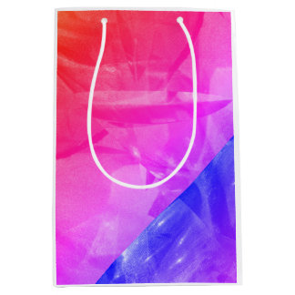 Bright pink red blue abstract sharp design mittlere geschenktüte
