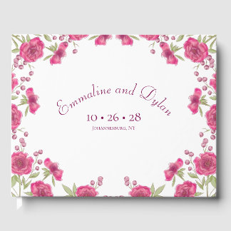 Bright Pink Rose Wedding Gästebuch