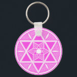 Bright Pink Star von David Schlüsselanhänger<br><div class="desc">Spaß rosa Star von David Design.</div>