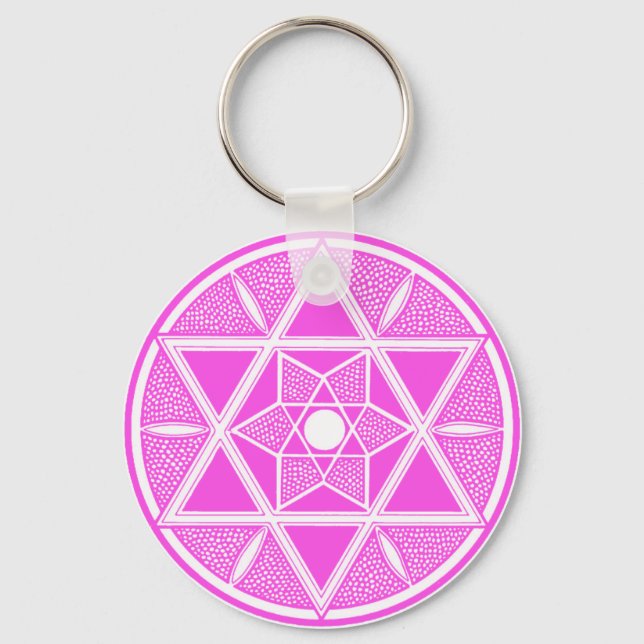 Bright Pink Star von David Schlüsselanhänger (Vorderseite)