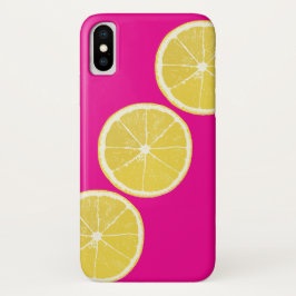Bright Pink & Yellow Lemon Citrus iPhone/iPad Case