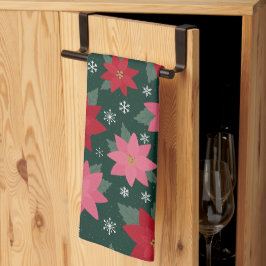 Bright Preppy Christmas Poinsettias Kitchen Towels Geschirrtuch