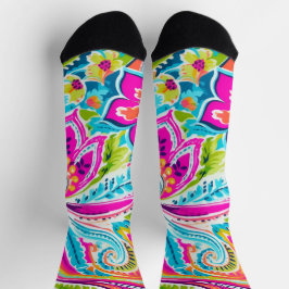 Bright Preppy Paisley Socken