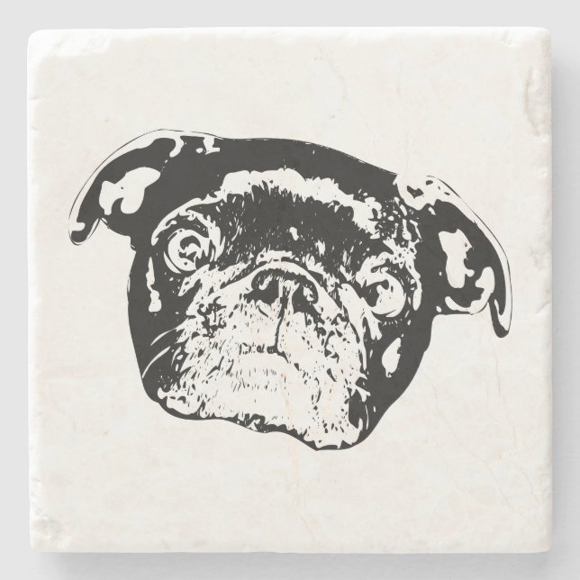 Bright Pug Gathering Untersetzer (Vorderseite)