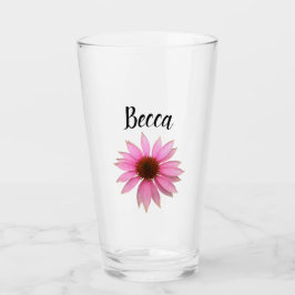 Bright Purple Coneflower Personalized Glass Glas