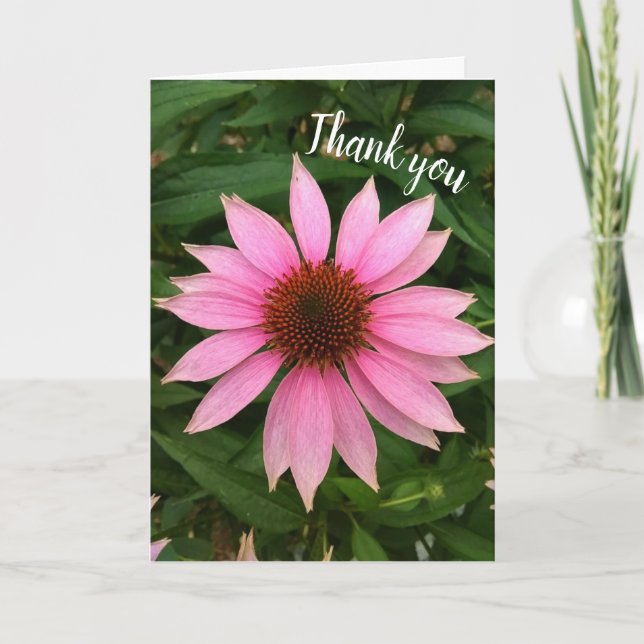 Bright Purple Coneflower Thank You Card Dankeskarte (Vorderseite)