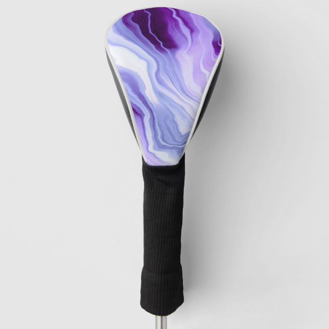 Bright purple marbling golf headcover (Vorderseite)