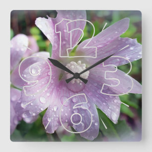 Bright purple quadratische wanduhr