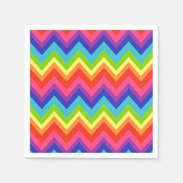 Bright Rainbow Birthday Party Celebration Napkins Serviette (Vorderseite)