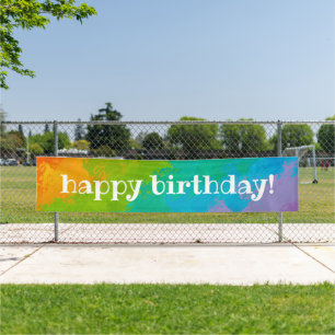 Bright Rainbow Bonne Bannière d'anniversaire