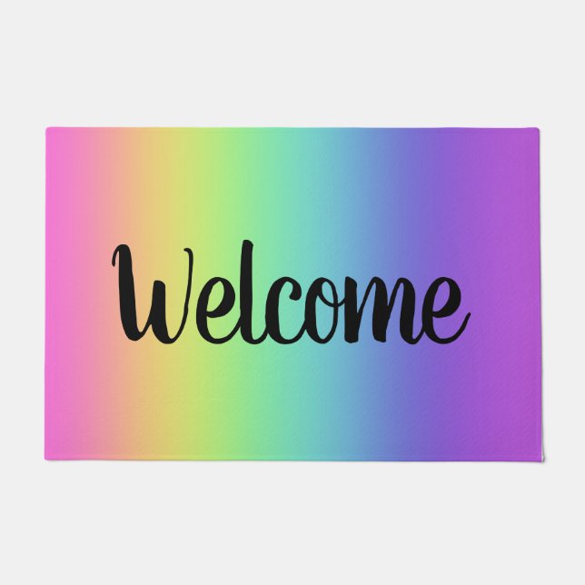 Bright Rainbow Gradient Welcome Doormat Fußmatte (Vorderseite)