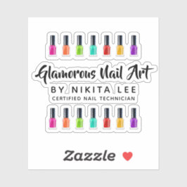 Bright Rainbow Nail Polnisch Art Tech Salon Logo Aufkleber