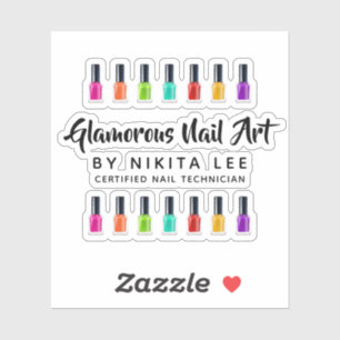 Bright Rainbow Nail Polnisch Art Tech Salon Logo Aufkleber