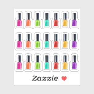 Bright Rainbow Nail Polnischer Art Tech Salon Plan Aufkleber