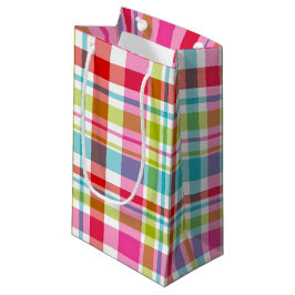 Bright Rainbow Plaid Checkered Pattern Kleine Geschenktüte
